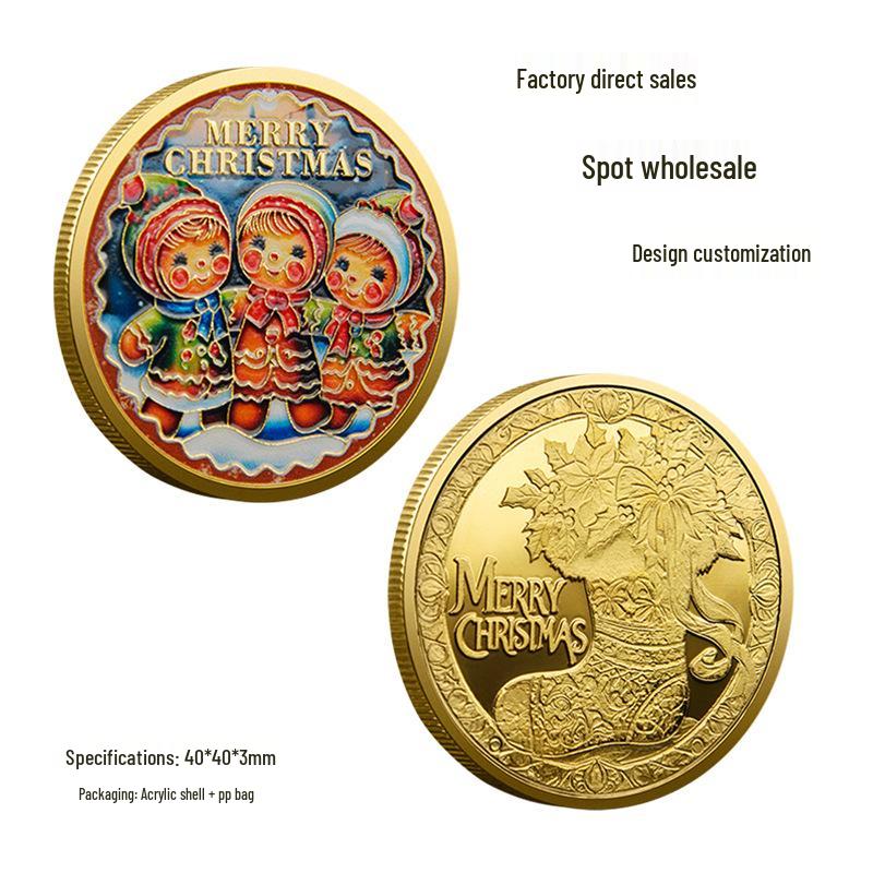 Christmas Santa Claus Commemorative Coin - Holiday Gift and Lucky Medal
