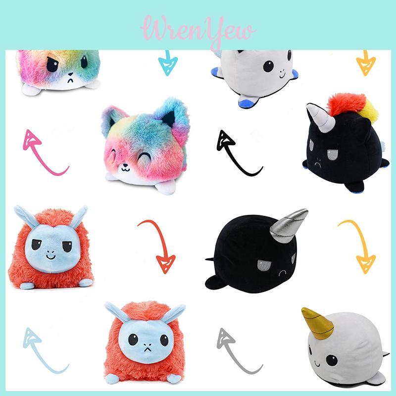 Adorável Brinquedo de Pelúcia Gato Reversível Flip Para Crianças Macio e Fofinho Presente