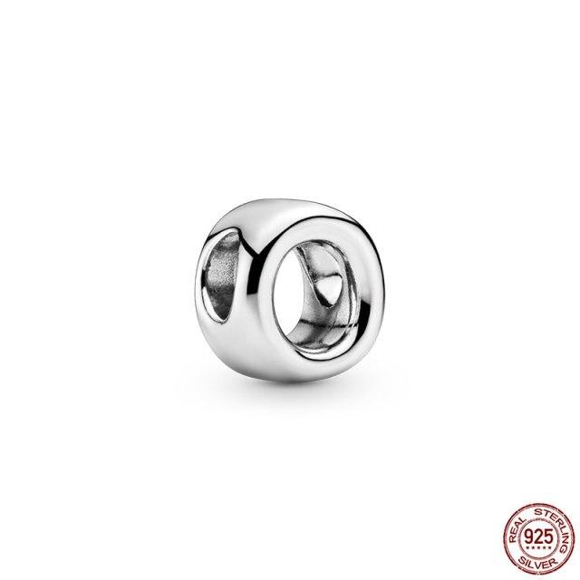 100% Γνήσιο μενταγιόν από ασήμι 925 αναμνηστικό γράμμα A-Z Series Beading Γνήσιο κόσμημα Panjia Charm βραχιόλι