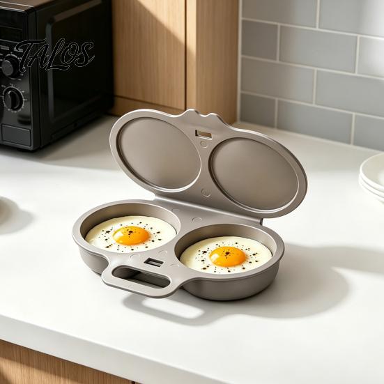 Compact Microwave Steamer Dual Cavity Egg Poacher with Lid And Handle, Food Grade Plastic Durable Poaching Cup Steamer, Oil-free Cooking