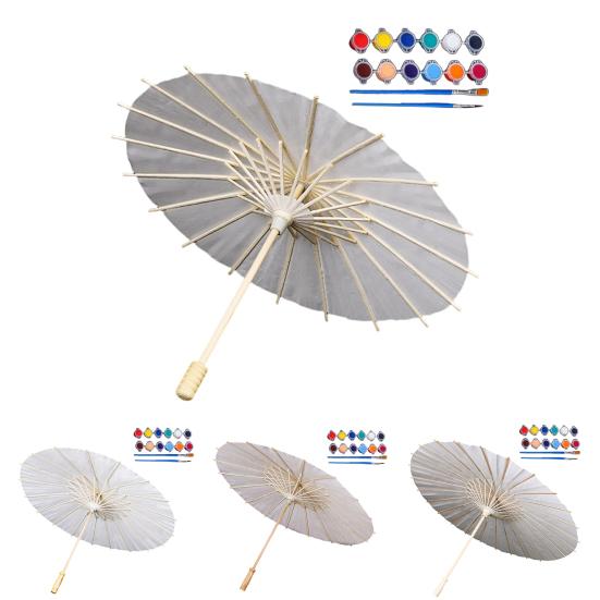 30/40/60/84CM DIY Handbemalung Papier Regenschirm Chinesischer Stil Dekorativer Ölpapier-Regenschirm mit Holz