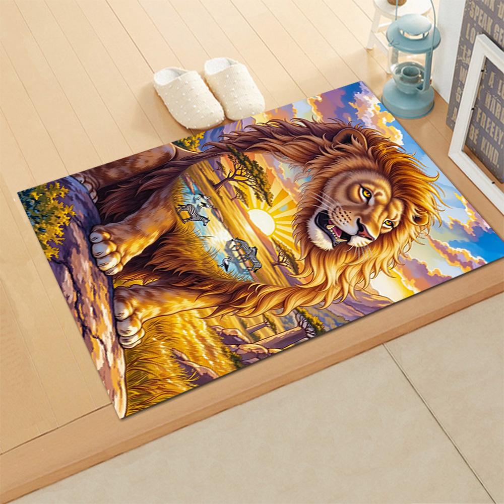 Lion Family In The Forest for Living Room Rug, BedRoom Rug, Study Room Rug, Hallway Decoration, Perfect for Home Decoration or Holiday Gifts