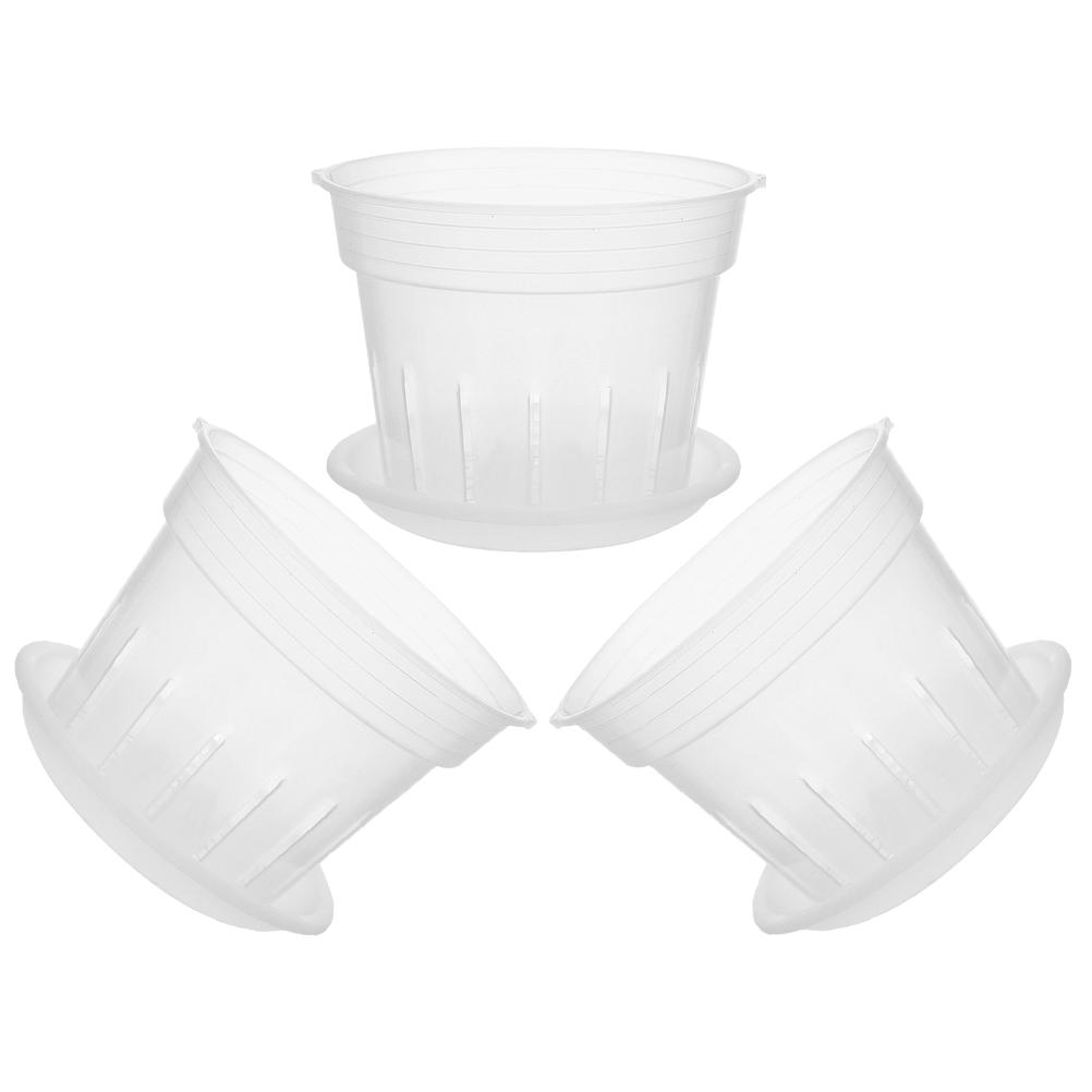 3Pcs Butterfly Orchid Plant Pots Transparent Slotted Design for Root Aeration Healthy Growth Clear Plastic Nursery Flower