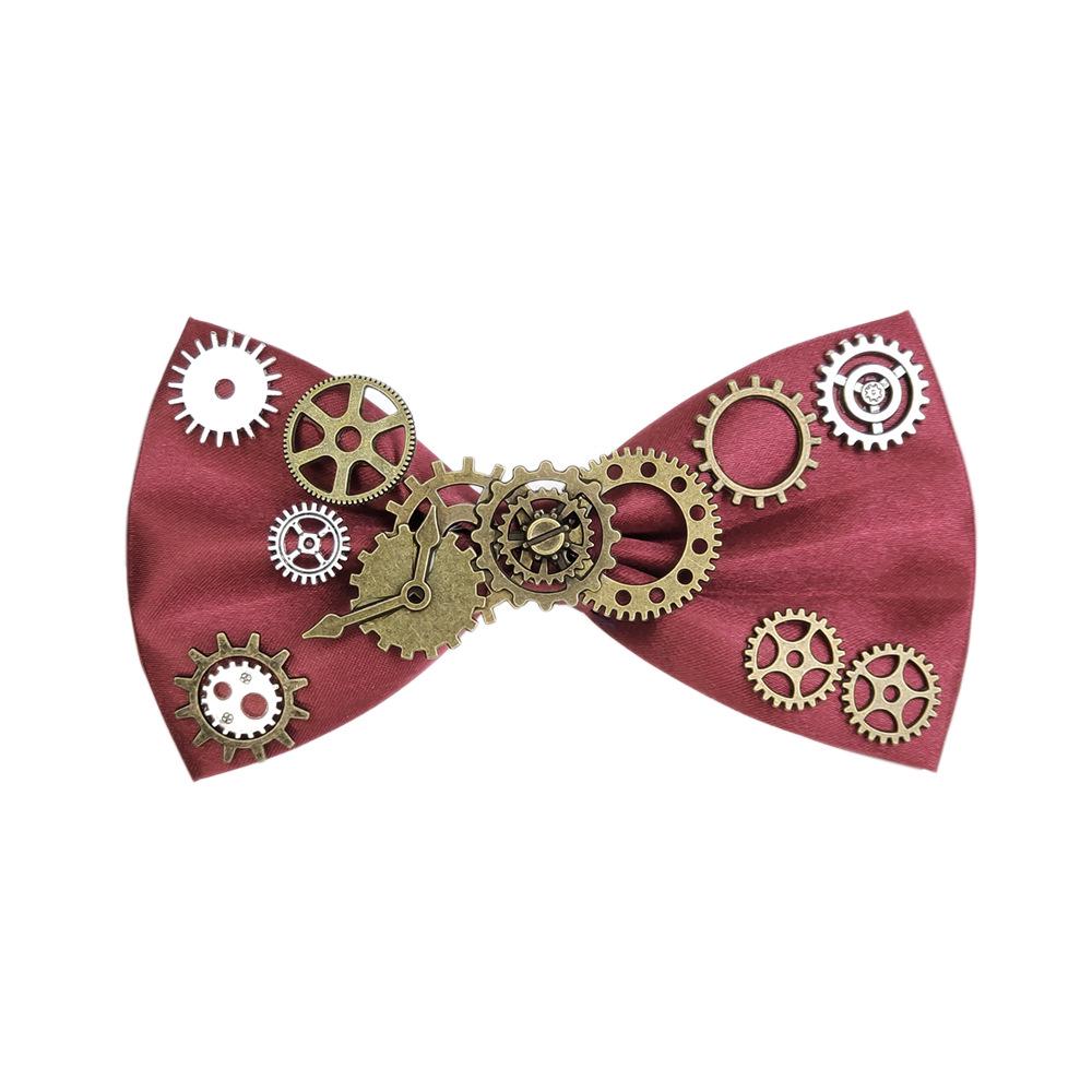 Men's Steampunk Bow Tie Corsage with Bowknot Design