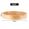 Round Serving Bamboo Wooden Tray For Dinner Trays Tea Bar Breakfast Food Container Handle Storage Tray