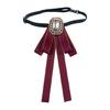 Ceremony Outfit Ribbon Collar Accessory with Center Ornament, Blouse Neckline Accent for Styling and Outfit Wear