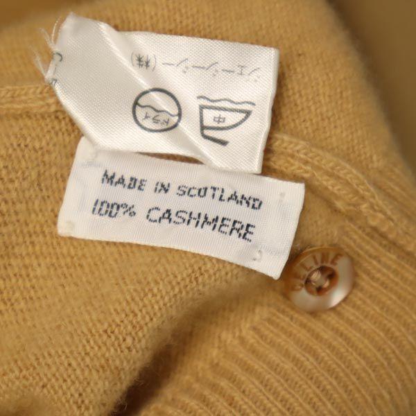 CELINE Made in Scotland 100% cashmere Long sleeve knit cardigan beige Women Used