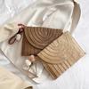 Women's Elegant Handmade Paper Woven Straw Clutch Handbag - Summer Beach Travel Handbag with Detachable Shoulder Strap