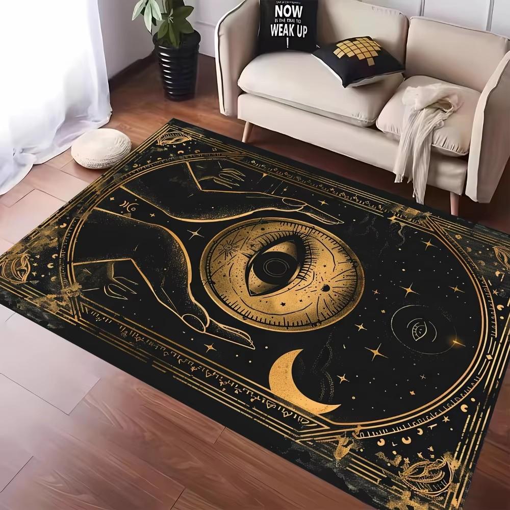 Mystical Tarot Inspired Carpet Featuring Star Moon and Sun Designs Anti-slip Floor Mat for Living Room Bedroom Decor Doormat