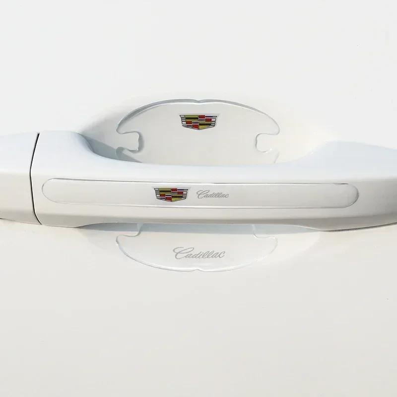 8pcs Car Door Handle Anti-Scratch Sticker Decal for Cadillac DTS ATS Tiburon CTS SRX Escalade BLS Deville XTS XT5 Seville Badge