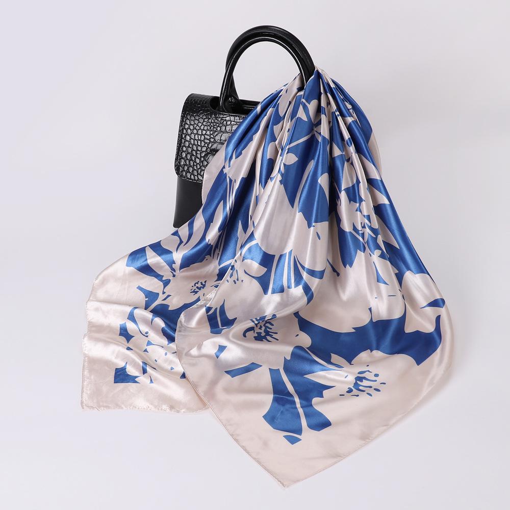 

Высококачественные роскошные шелковые шарфы, повязка на голову, шарфы, шейный шарф для женщин, шелковый шарф с цепочкой, женская декоративная шаль 90cm