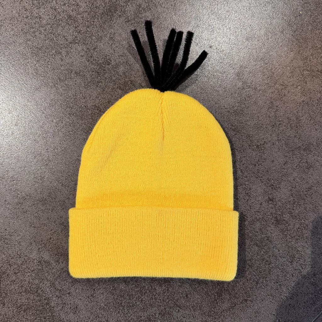 Cartoon Minions Warm Knit Hat With Acrylic Fabric For Street And Cosplay Events