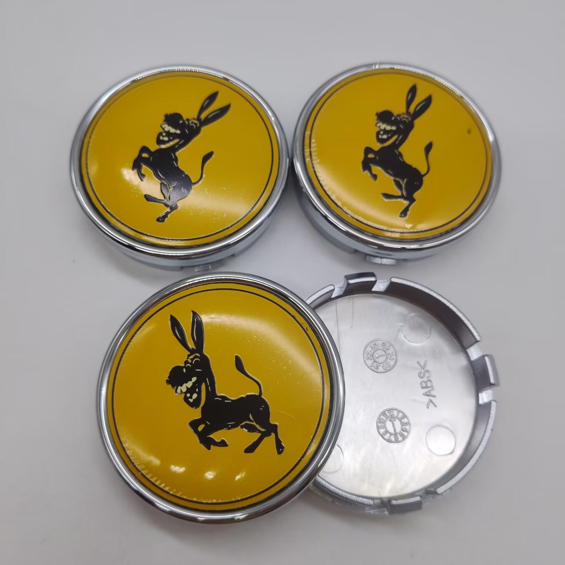 

4pcs 64MM Wheel Center Caps Hub Funny Spoof Prank Donkey Car Styling Dust Rims Cover Emblem Badge for Volvo Car Accessories 4pcs for Donkey&64mm Cap V64