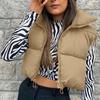 Women's Winter Tank Top Sleeveless Bomber Lightweight Stand Collar Zip Solid Quilted Vest