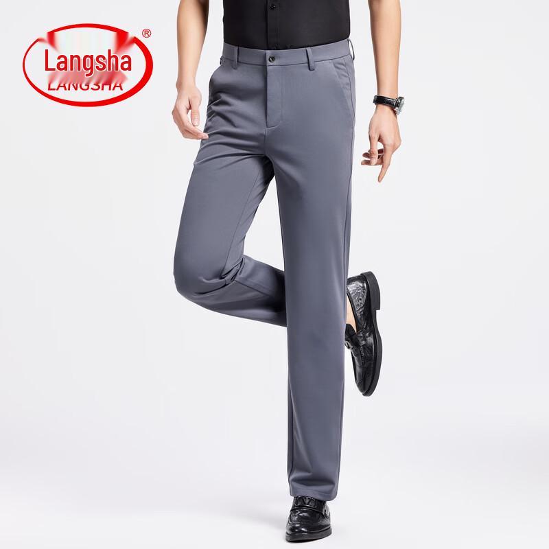 LangSha Men s 2026 Casual Loose-Fit Breathable Trousers 36
