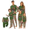Christmas-print long-sleeve and long-pant matching family loungewear set