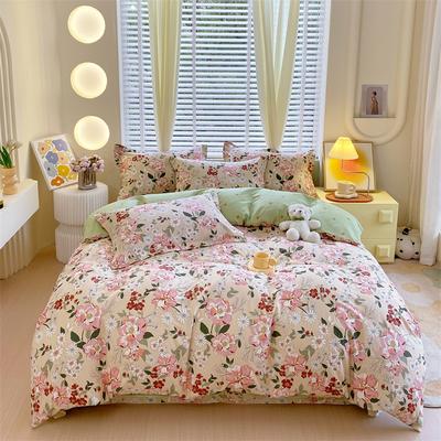 Elegant Floral Duvet Cover Set Vintage Farmhouse Queen Size Bedding 100% Cotton Ultra Soft Comforter Cover with Hidden Zipper