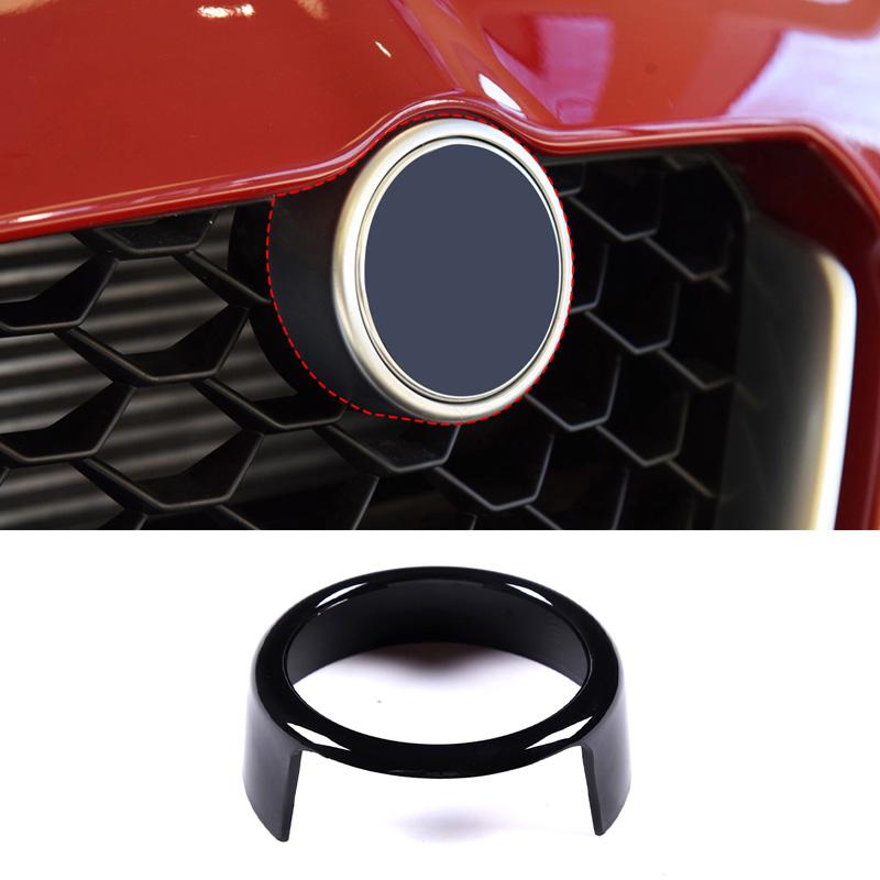 LUBTW1 For Alfa Romeo Giulia 2017 2018 2019-2025 Car Front Bumper Air Grilles V Frame Decoration Trim Sticker Logo Cover Accessories