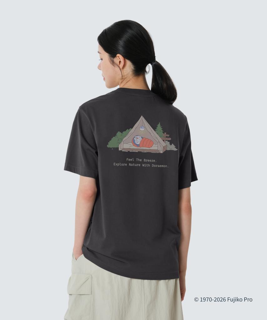 SNOWPEAK APPAREL [Snow Peak | Doraemon] Camping Short Sleeve T-Shirt (S26Mufts94) Charcoal