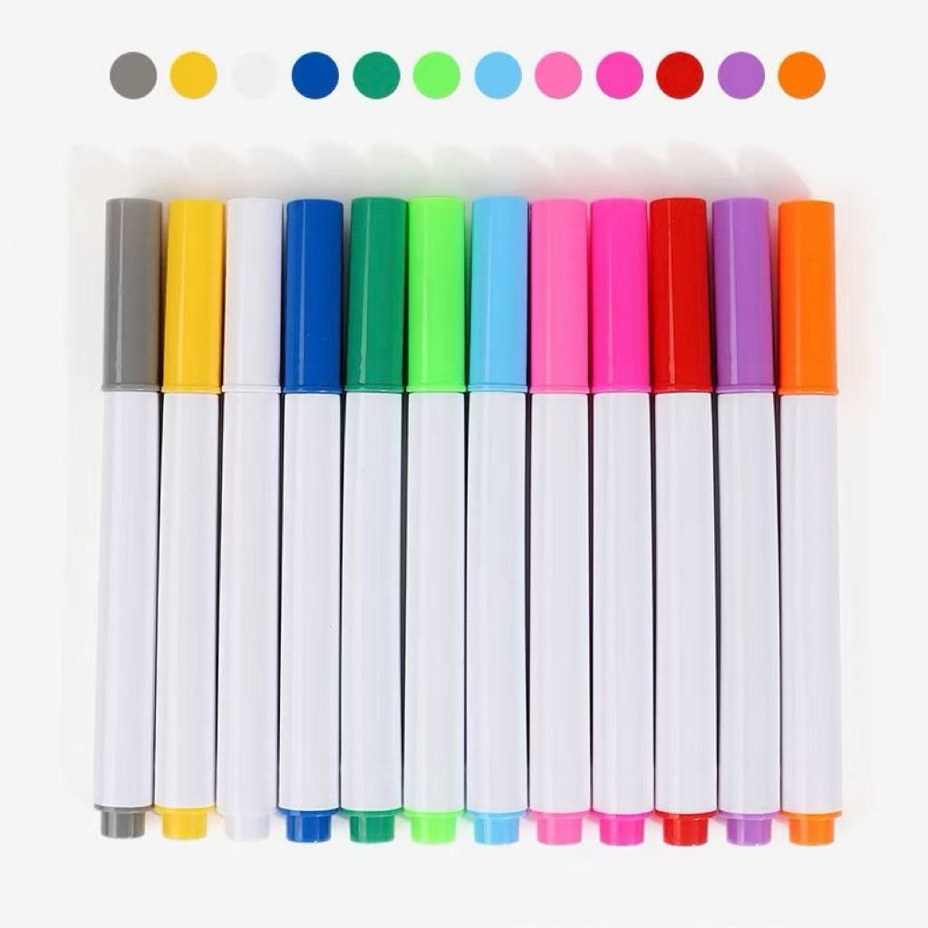 12pcs Colorful Liquid Chalk, Dust-free Erasable Fluorescent Light Board Pen, Graffiti Painting Blackboard Pen