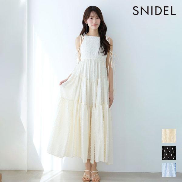 SNIDEL Dress 26 Spring/Summer Dobby dot tiered dress Reserved from mid-May to early June Maxi length camisole swfo262033