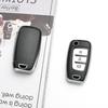 Shell Keyless For Hyundai I30 I35 I40 KONA Genesis Azera Elantra Solaris Tucson Santa Fe TPU Leather Car Folding Key Case Cover Holder