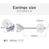 Pt900 Platinum 4mm Stud Earrings with June Birthstone Blue Moonstone (Pair)