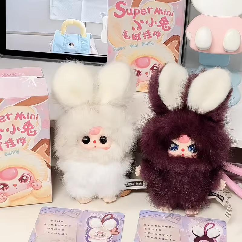 Baby Three Super Mini Bunny Vinyl Plush Blind Box Trendy Toy Cute Bag Pendant Doll Keychain Decoration Mystery Box Girl Gift