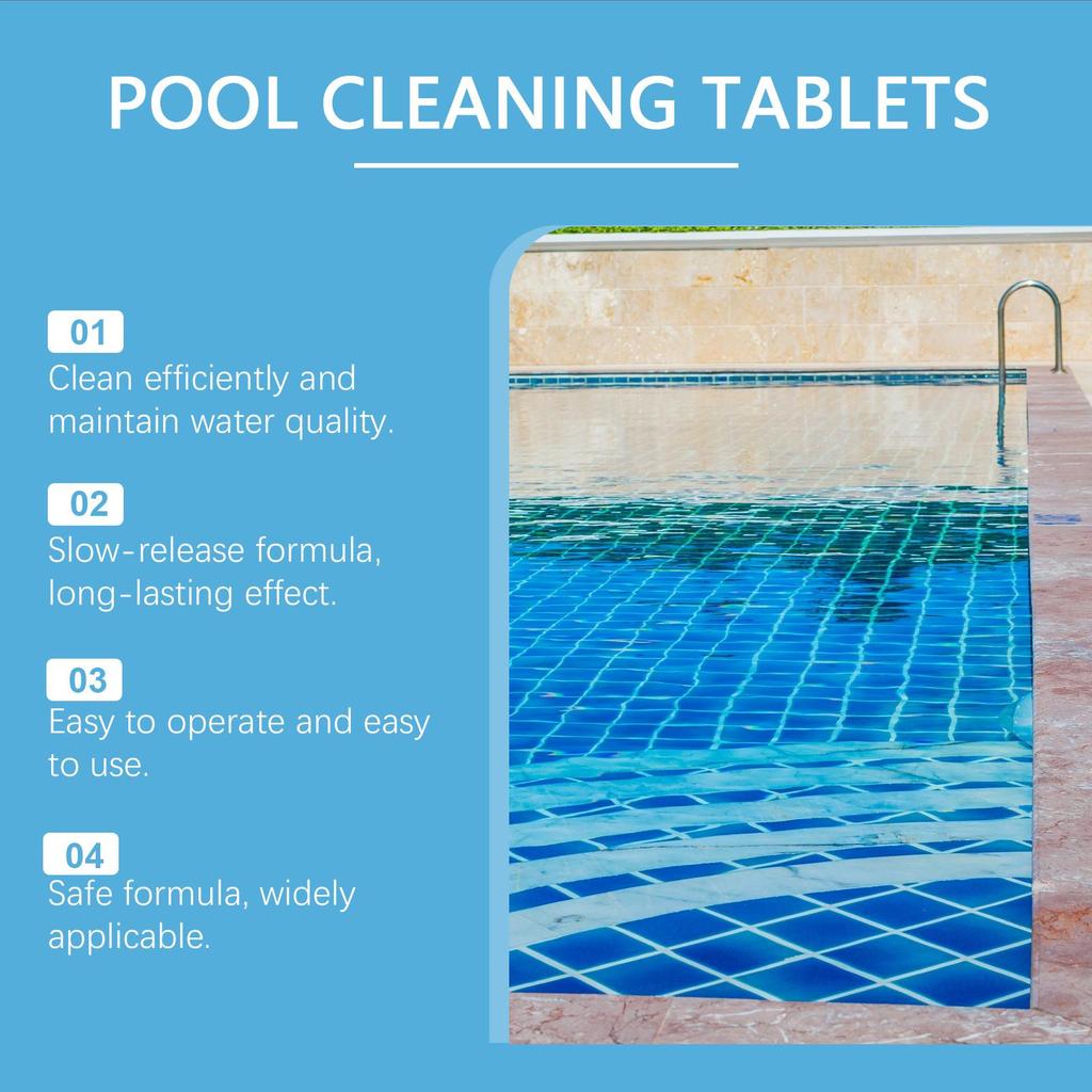 Pool Clean Chlorinated Effervescent Tablets Pool Clean Instant Water Treatment Effervescent Chlorine Tablets
