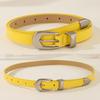 Solid Color Simple Metal Buckle Decoration Women Casual Belt For Daily Use
