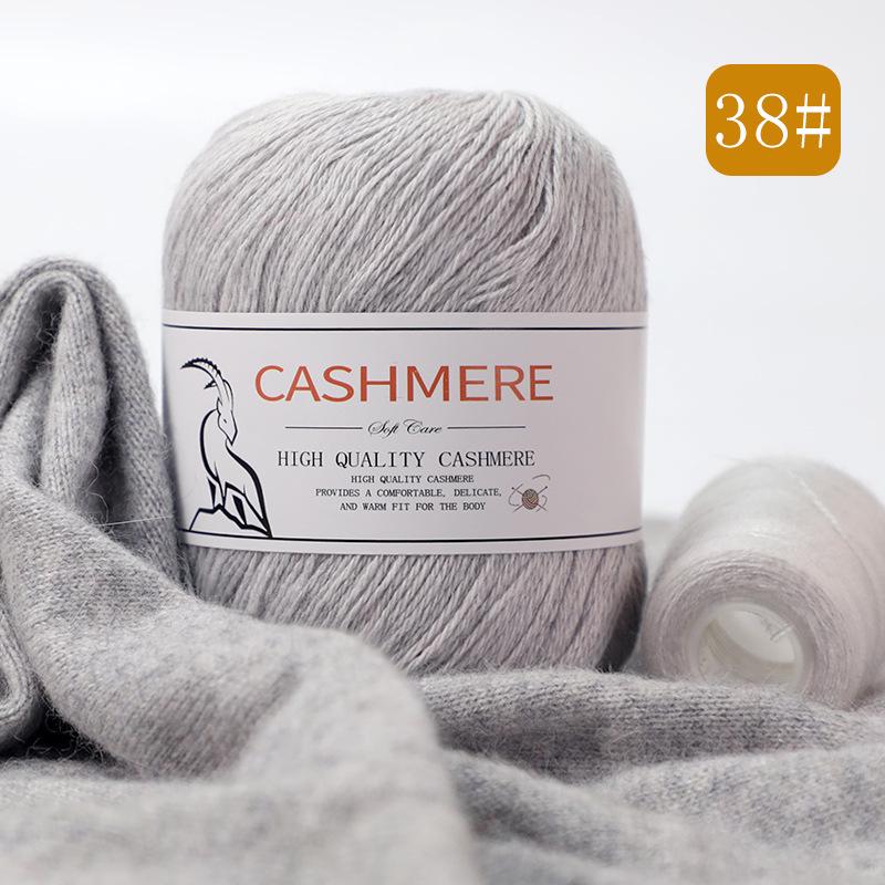 Alashan Cashmere Yarn: 6+6 Goat, Mink Blend, Medium-Thick Hand-Knitting Yarn for Scarves