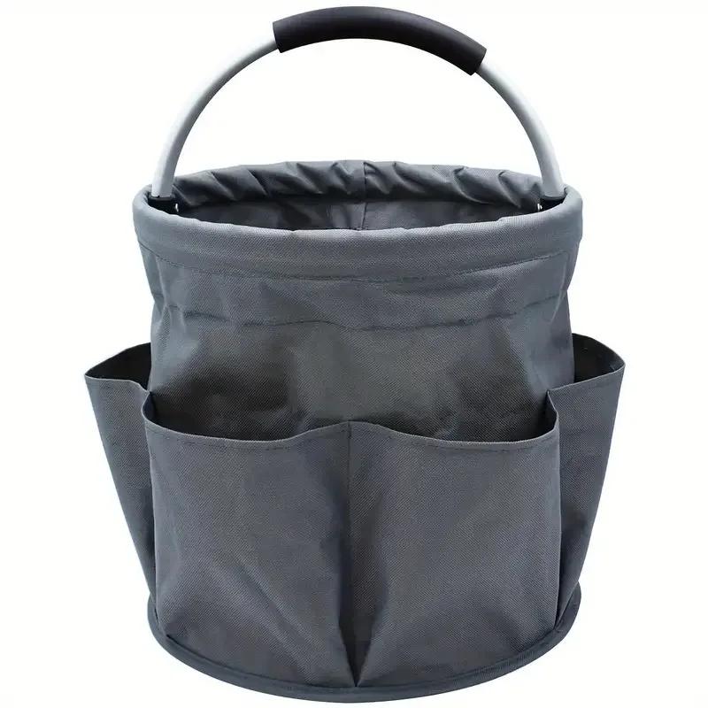 

Outdoor Portable Folding Basket Travel Storage Wash Bag Garden Storage Basket Picnic Basket Garden Tool Basket 28x28cm синій