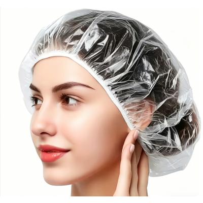 Transparent Disposable Shower Cap Is Suitable for Bathing Showering Hydrotherapy Travel Hair Salons Kitchens