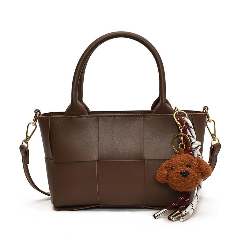 IELGY Woven Style Portable Bucket Bag Simple Commuter Messenger Bag