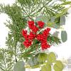 Christmas Decoration Xmas Garland Artificial Berries Garland Holiday Xmas Cabinet Table Artificial Leaf Decor Wreath