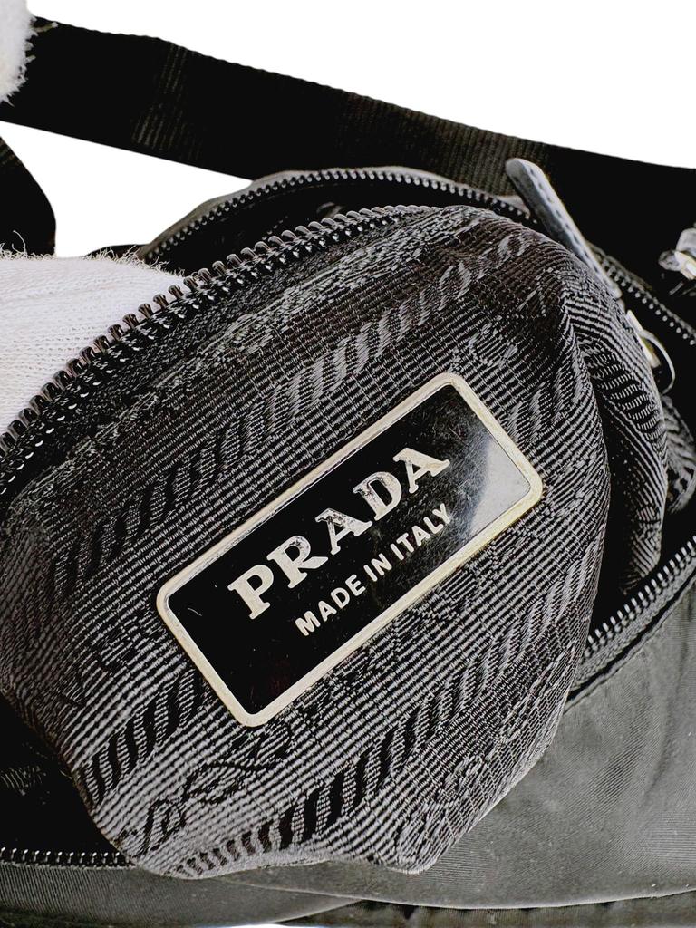 Gebrauchte PRADA Dreieck Logo Crossbody Tessuto Umhängetasche BT0520
