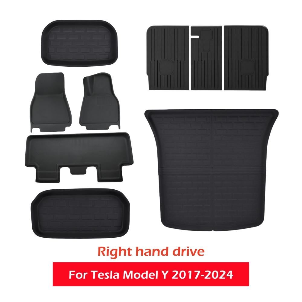 3D Floor Mats For Tesla Model 3 Highland Model Y 2017 to 2025 All Weather Floor Carpets Trunk Mats Waterproof Cargo Liner