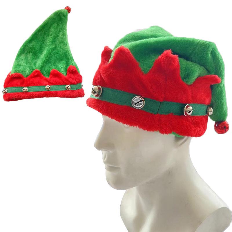 Festive Red & Blue Elf Bell Hat for Christmas Parties & Masquerades