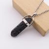 Handmade Amethyst Rose Quartz Hexagonal Pillar Pendant Necklace (N760)