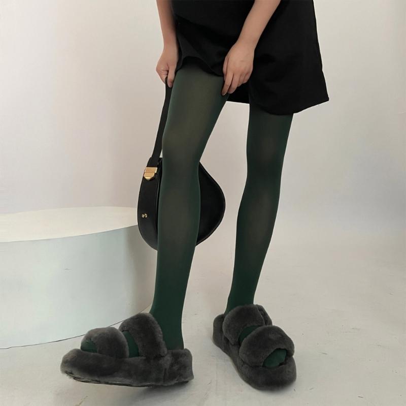 Run Resistant Solid Colored Semi Opaque Footed Tights High Waist Pantyhose Control Top Tights Halloween Cosplay Costume
