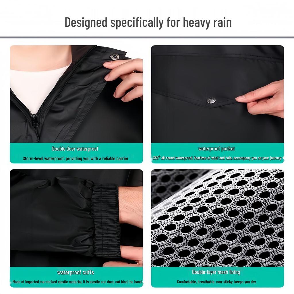 Shangqiu Unisex Full Body Split Raincoat for Electric Bike Riding