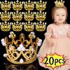 Mini 1/20Pcs Pearl Crown Kids Girls Hair Clips Pins Diy Gold Silver Headwears Ornaments Cupcake Topper Decoration Birthday Party