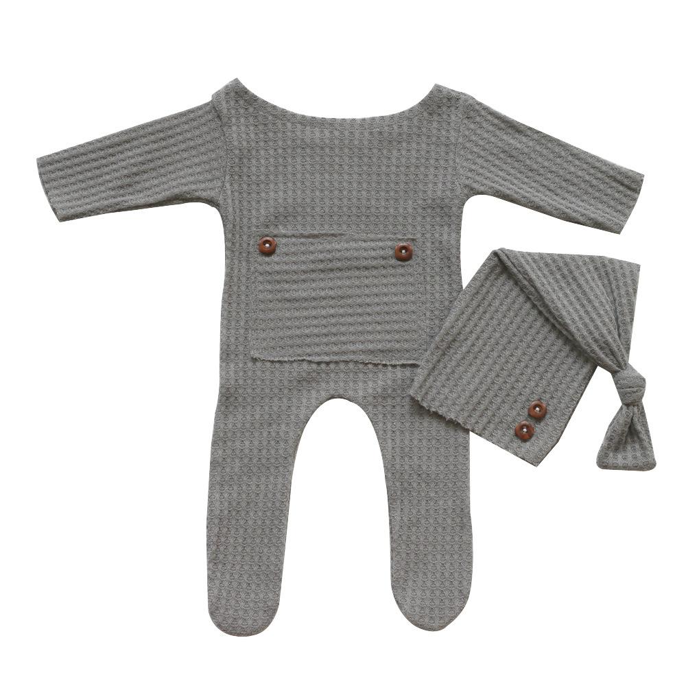 Newborn Photography Clothing Baby Soft Houndstooth Knitted Long Tail Hat Jumpsuit Set, Interesting and Beautiful