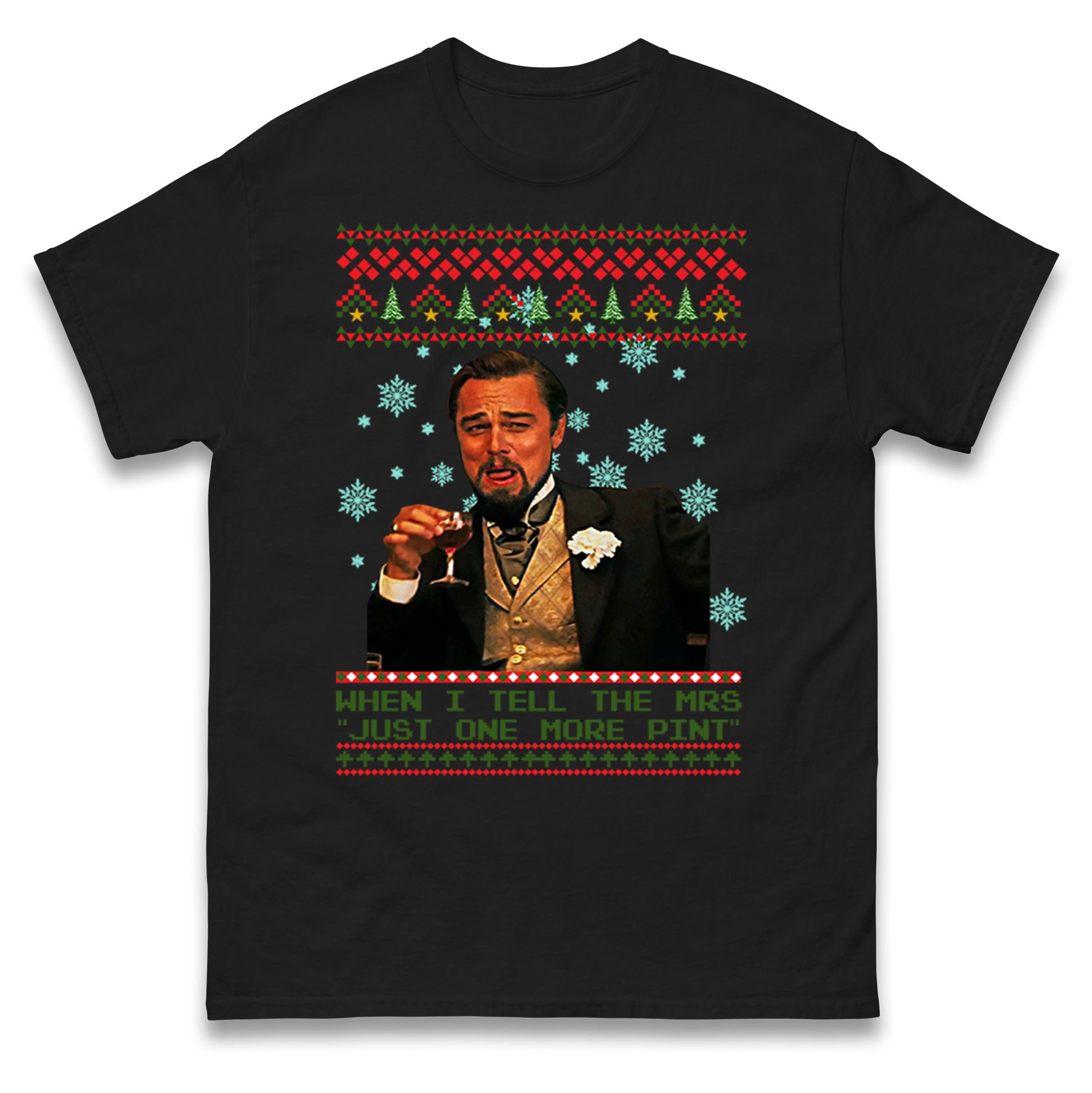 

Leonardo DiCaprio Christmas Funny Mens T Shirt Womens Tops Tees S