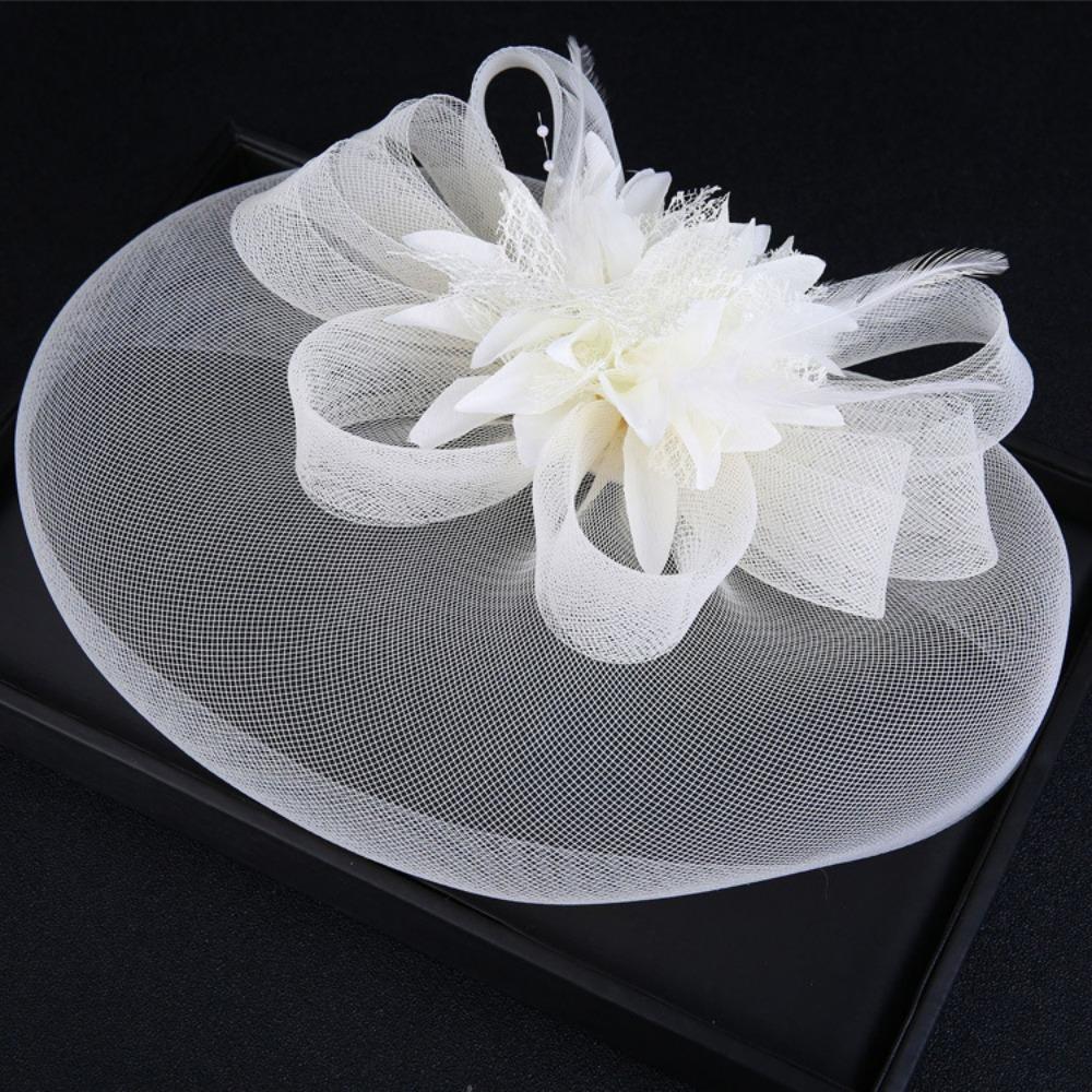Women Mesh Yarn Headdress Bridal Headwear Hair Pins Hat Hairpin Fascinator Hairpin