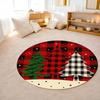 Christmas Reindeer Round Rug Red Snowflake Nordic Festive Pattern Floor Area Carpet for Home Living Room Bedroom Decor
