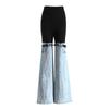 High-Waisted Distressed Patchwork Denim Jeans Women Slim Fit Straight To Flared Leg Streetwear Style