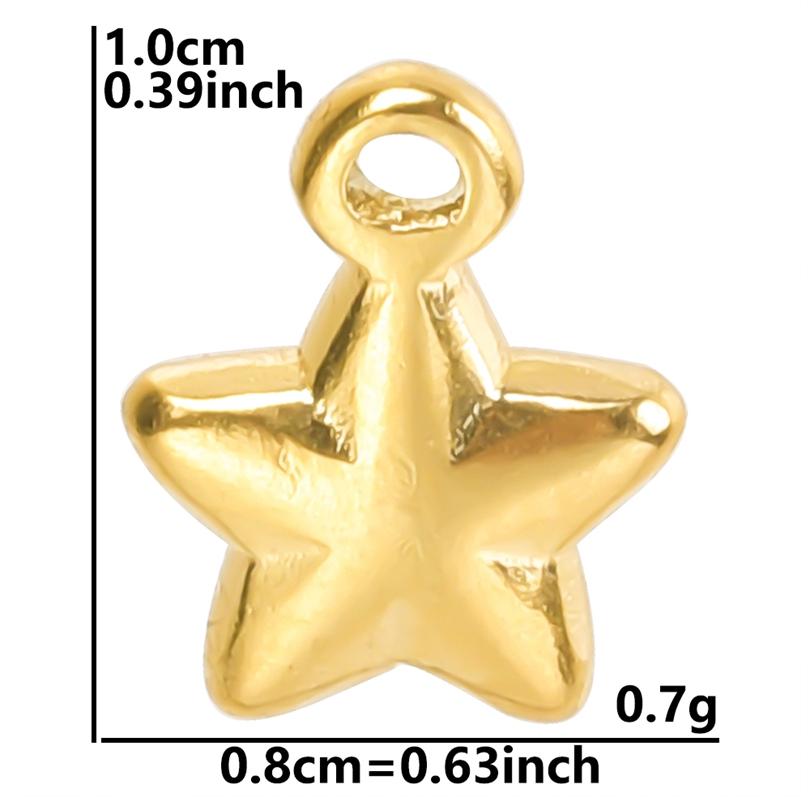 

6pcs High Quality Stainless Steel Charm Star Pendants For Jewelry Making Supplies Pentagram Accessories DIY Keychian Charms Bulk