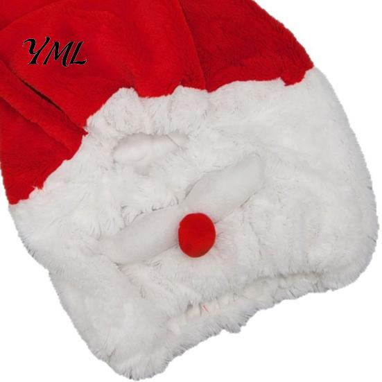 Soft Helmet Hat Christmas Santa Motorcycle Cover, Plush Claus Cycling Decoration for Decoration, Xmas Holiday Accessories Men Cover