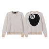 Unisex Baumwollstrickpullover mit geschwungenem Buchstabenaufdruck Lockerer Schnitt Langarm Herren Damen Jugendliche Freizeitkleidung